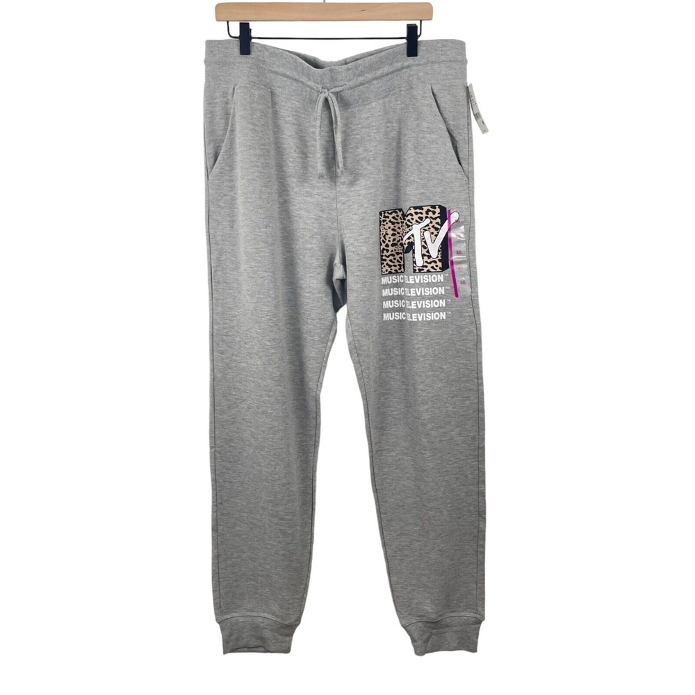 MTV Womens Sweatpants Gray XXL Polyester Rayon Blend Elastic Waist Stretch